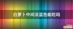 白萝卜中间淡蓝色能吃吗