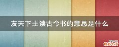 友天下士读古今书的意思是什么