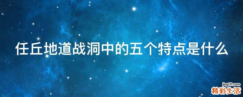 任丘地道战洞中的五个特点是什么
