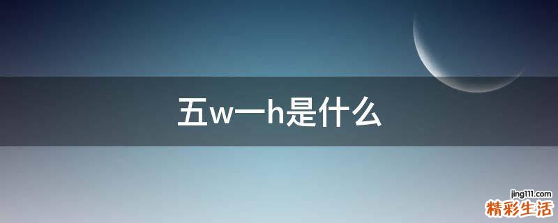 五w一h是什么