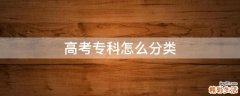 高考专科怎么分类