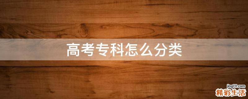 高考专科怎么分类