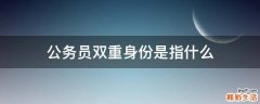公务员双重身份是指什么