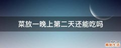 菜放一晚上第二天还能吃吗