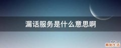 漏话服务是什么意思啊
