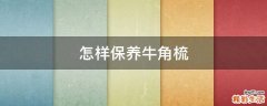 怎样保养牛角梳