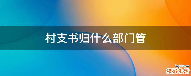 村支书归什么部门管