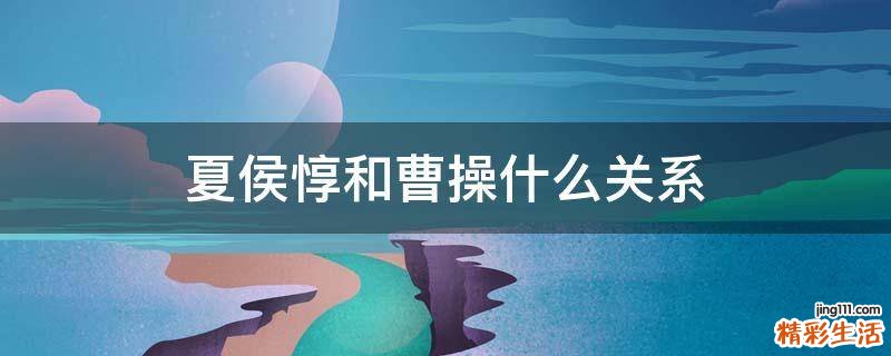 夏侯惇和曹操什么关系
