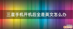 三星手机开机后全是英文怎么办