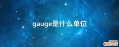 gauge是什么单位