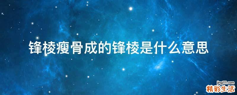 锋棱瘦骨成的锋棱是什么意思