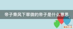 帝子乘风下翠微的帝子是什么意思