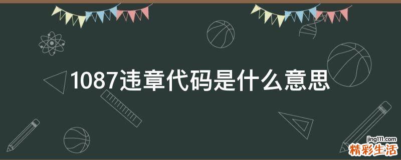 1087违章代码是什么意思