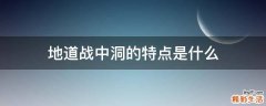 地道战中洞的特点是什么
