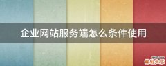 企业网站服务端怎么条件使用