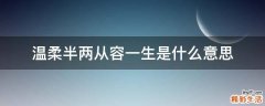 温柔半两从容一生是什么意思