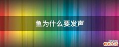 鱼为什么要发声