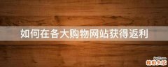 如何在各大购物网站获得返利