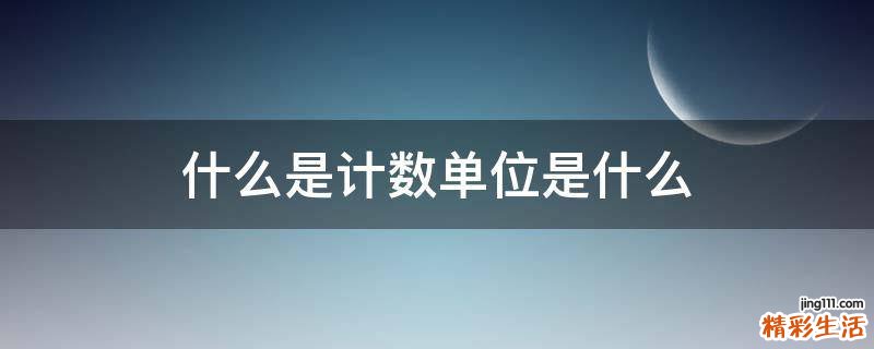 什么是计数单位是什么