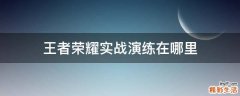 王者荣耀实战演练在哪里