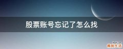 股票账号忘记了怎么找
