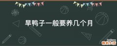 旱鸭子一般要养几个月