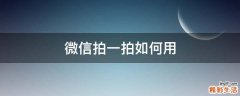 微信拍一拍如何用
