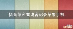 抖音怎么看访客记录苹果手机