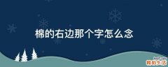 棉的右边那个字怎么念