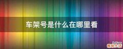车架号是什么在哪里看