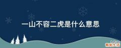 一山不容二虎是什么意思