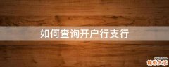 如何查询开户行支行