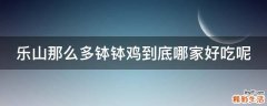 乐山那么多钵钵鸡到底哪家好吃呢