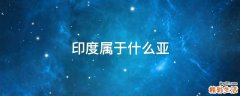 印度属于什么亚