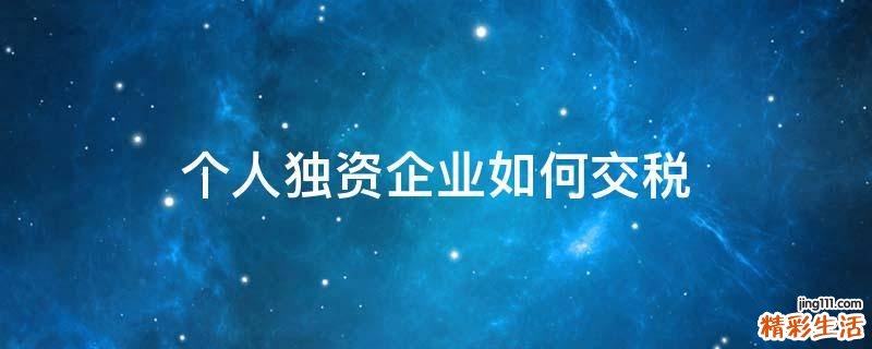 个人独资企业如何交税