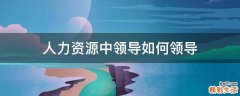 人力资源中领导如何领导