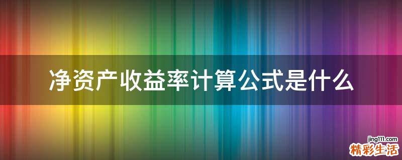 净资产收益率计算公式是什么