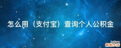 支付宝 怎么用查询个人公积金