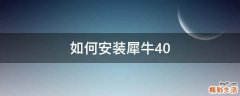 如何安装犀牛4.0