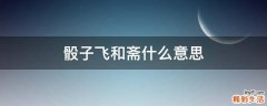 骰子飞和斋什么意思