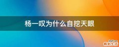 杨一叹为什么自挖天眼