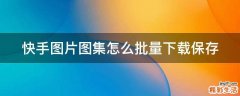 快手图片图集怎么批量下载保存