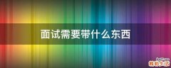 面试需要带什么东西