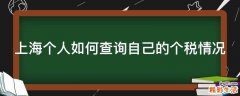 上海个人如何查询自己的个税情况