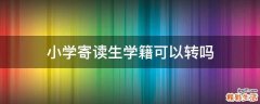 小学寄读生学籍可以转吗
