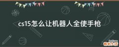 cs1.5怎么让机器人全使手枪
