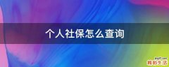 个人社保怎么查询