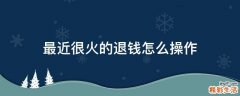 最近很火的退钱怎么操作