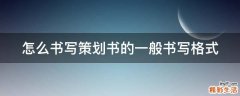 怎么书写策划书的一般书写格式