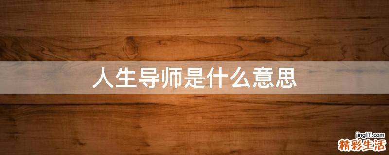 人生导师是什么意思